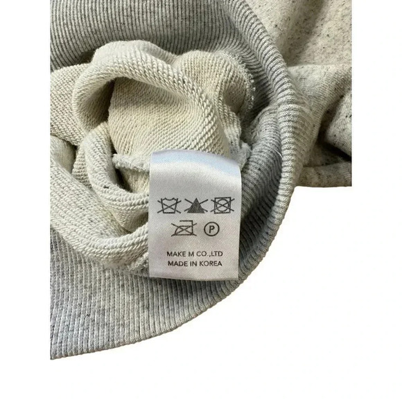 Korean Dearest Cropped Sweatshirt Size Medium | Heather Gray Black Stitching - Picture 8 of 8